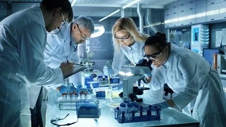 Scientists conducting tinnitus research